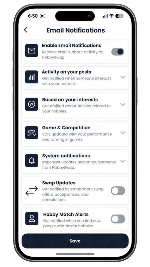 Manage email notifications