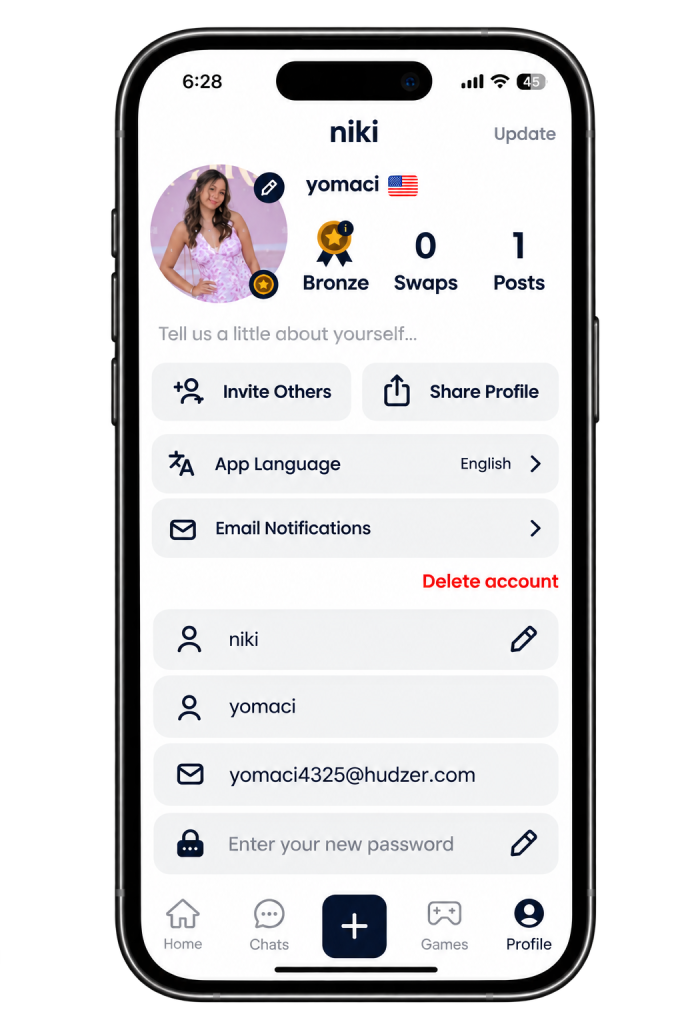 Profile screen